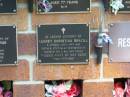 
Audrey Christina BRAZILL,
wife mother,
husband Vic,
died 31 May 2000;
Bribie Island Memorial Gardens, Caboolture Shire

