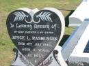 Joyce L. RASMUSSEN,
died 19 July 1948 aged 8 years,
daughter sister;
Apostolic Church of Queensland, Brightview, Esk Shire