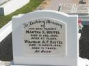 parents;
Martha E. BEUTEL,
died 15 Feb 1950 aged 65 years;
Wilhelm A.F. BEUTEL,
died 19 Mar 1950 aged 71 years;
Apostolic Church of Queensland, Brightview, Esk Shire