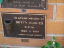 
Betty HUGHES,
1928 - 2001;
Brookfield Cemetery, Brisbane
