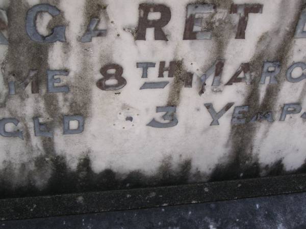 Margaret BALL, mother,  | died 8 March 1957 aged 83 years;  | Dorothy Margaret STOCK,  | wife of Esric, daughter mother,  | died 27 June 1983 aged 87 years;  | Brookfield Cemetery, Brisbane  | 