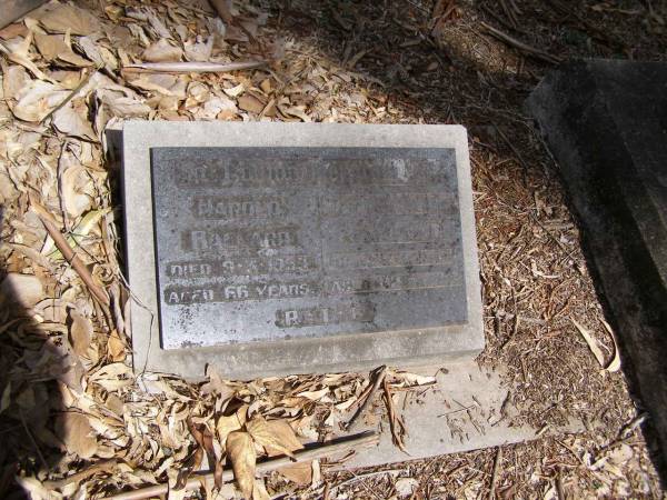 Harold BALLARD,  | died 9-3-1959 aged 66 years;  | Susan Catherine BALLARD,  | died 21-9-1976 aged 82 years;  | Brookfield Cemetery, Brisbane  | 