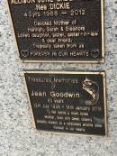 
Jean GOODWIN
b: 13 Jul 1935
d: 18 Jan 2016 aged 80

Memorial garden Brookfield Anglican Church of the Good Shepherd

