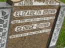 Elizabeth BROWN,
died 22 Aug 1943 aged 64 years;
George BROWN,
died 11 May 1944 aged 73 years;
Brooweena St Marys Anglican cemetery, Woocoo Shire