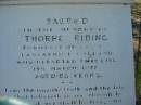 
Thorpe RIDING 
died 19th March 1877 aged 68 years,
Bulimba Uniting (formerly Methodist) Church, Brisbane
