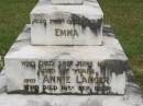 Francesca YUNG
d: 12 Apr 1919 aged 76 y 8 mo
husband
Hermann Edward YUNG
d: 9 Jan 1987 aged 84
her parents
Edith KOPP
d: 6? Dec 1910 aged 32
Minnie YUNG
d: 9 Sep 1964 aged 79 Y 11 mo
daughters
Emma
d: 26 Jun 1929 aged 47
Annie LANGER
d: 16 Sep 1929 aged 58
Minnie
Annie
Father and Edith
Mother and Emma
Bundaberg Catholic Cemetery