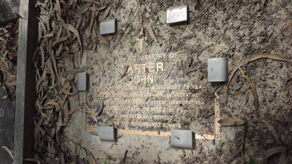 John CARTER  | d: 5 Nov 1894 in Bunya, aged 78  | Bunya cemetery, Pine Rivers  | 