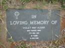 Violet Kay KLEIER,
died 5 Nov 1991 aged 91 years;
Caboonbah Church Cemetery, Esk Shire