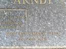 
Gary ARNDT,
3-6-1963 - 23-7-1995 aged 32 years,
husband of Theresa,
father of Glor-Ann & Mary Ellen;
Caffey Cemetery, Gatton Shire
