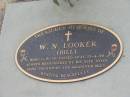 
W.N. (Bill) LOOKER born 11-8-28 died 25-4-99 wife Joyce;
Chambers Flat Cemetery, Beaudesert
