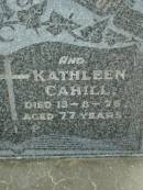 Margaret CAHILL, sister,
died 4-3-67 aged 71 years;
Kathleen CAHILL,
died 13-8-76 aged 77 years;
Sacred Heart Catholic Church, Christmas Creek, Beaudesert Shire