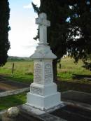 Denis CAHILL,
died 8 July 1908 aged 57 years;
John CAHILL, son of Denis & Mary CAHILL,
died 10 Nov 1923 aged 28 years;
Mary CAHILL, wife of Den S. CAHILL,
died 30 July 1941 aged 76 years;
William Michael CAHILL, son of Denis & Mary CAHILL,
died 6 Feb 1973 aged 79 years;
Thomas Joseph CAHILL, son of Denis & Mary CAHILL,
died 12 March 1975 aged 74 years;
Sacred Heart Catholic Church, Christmas Creek, Beaudesert Shire