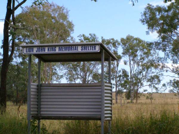 Lion John KING memorial shelter,  | Coleyville Cemetery, Boonah Shire  | 
