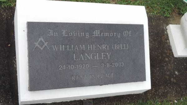 William Henry (Bill) LANGLEY  | b: 24 Oct 1920  | d: 3 Aug 2003  |   | Cooloola Coast Cemetery  |   | 