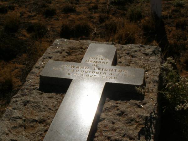 Edward LEIGHTON  | d: Oct 31 1897, aged 62  |   | Cossack (European and Japanese cemetery), WA  | 
