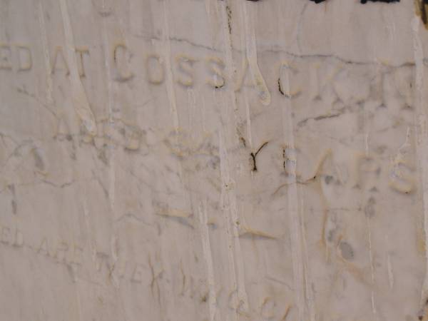 Henry TRUSLOVE  | d: Cossack 12 Nov 1893, aged 64  | Cossack (European and Japanese cemetery), WA  | 