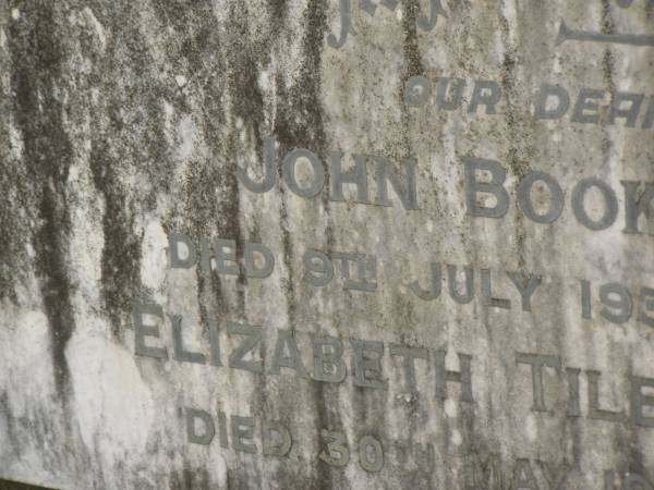 John Booker MAUDSLEY,  | died 9 July 1939 aged 84 years;  | Elizabeth Tilbrook MAUDSLEY,  | died 30 May 1930 aged 60 years;  | parents;  | Coulson General Cemetery, Scenic Rim Region  | 