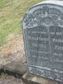 Wilhelm Eduard POELITZ,
husband,
died 11 Aug 1943 aged 74 years;
Maria L.A. POELITZ,
mother,
died 5 May 1959 aged 86 years;
Coulson General Cemetery, Scenic Rim Region