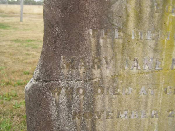 Mary Jane McKINNON  | d: 22 Nov 1881 at Cressbrook  | aged 19  |   | Cressbrook Homestead, Somerset Region  | 