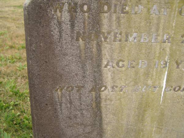 Mary Jane McKINNON  | d: 22 Nov 1881 at Cressbrook  | aged 19  |   | Cressbrook Homestead, Somerset Region  | 