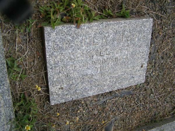 Mary Elizabeth McCONNEL  | b: 24 Mar 1855  | d: 17 Nov 1941  | eldest daughter of William and Martha KENT  |   | James Henry McCONNEL  | b: 18 Apr 1850  | d: 7 Jun 1914  | eldest son of David CANNON and Mary Macleod McCONNEL  |   | Ursula Hope McCONNEL  | b: 27 Oct 1888  | d:  6 Nov 1957  |   | Katharine Macleod McCONNEL  | b: 11 May 1886  | d: 20 Aug 1946  |   | Mary Elspeth WHITE  | b: 11 Oct 82  | d: 25 Mar 56  | wife of Bevis Gerald WHITE  |   | Cressbrook Homestead, Somerset Region  |   | 