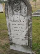 Charlotte ALLATT
d: Cressbrook 14 Aug 1930 aged 65
Cressbrook Homestead, Somerset Region