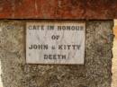 
John & Kitty DEETH;
Crows Nest Methodist Pioneer Wall, Crows Nest Shire
