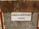 
Chas [Charles] & Gertrude FINCH;
Crows Nest Methodist Pioneer Wall, Crows Nest Shire

