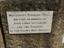 
John & Ann LITTLETON;
Crows Nest Methodist Pioneer Wall, Crows Nest Shire
