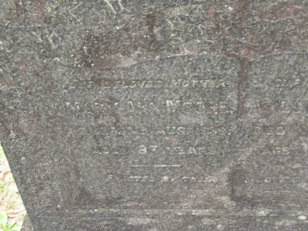 Mary Ann MOORE  | d: 27 Aug 1939 aged 87  |   | William MOORE  | d: 10 Jul 1939 aged 88  |   | Diddillibah Cemetery, Maroochy Shire  |   | 