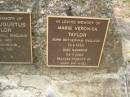 
Brian Augustus TAYLOR
b: 15 Sep 1925 Cornwall, England
d: 20 Dec 1991 Nambour

Marie Veronica TAYLOR
b: 13 Sep 1923 Rotherham England
d: 24 Nov 2004 Nambour

Parents of Mark and Nigel

Diddillibah Cemetery, Maroochy Shire

