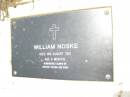 William NOSKE,
died 15 Aug 1921 aged 6 months,
remembered by sisters Thelma & Edna;
Douglas Lutheran cemetery, Crows Nest Shire