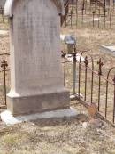 Christian Friedrich SCHMALING,
husband of Johanna SCHMALING,
born 22 Dec 1840
in Zantoch A.D. Warta Provinz Brandenburg Germany,
died Goombungee 13 May 1908 aged 68 years 5 months;
Douglas Lutheran cemetery, Crows Nest Shire