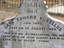 Carl Edward PUKALLUS,
born 1855 died 19 August 1920;
Wilhelmine PUKALLUS (nee LANGE),
born 12 Feb 1860 died 10 March 1923;
Douglas Lutheran cemetery, Crows Nest Shire