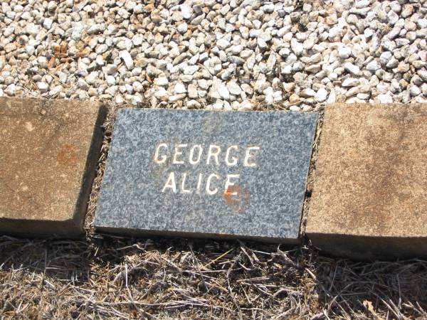 George  | Alice (LUCK?)  |   | Drayton and Toowoomba Cemetery  |   | 