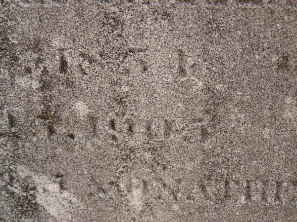 August Friedrich Anton EBERT,  | born 17 May 1854,  | died 25 Sept 1905 aged 51 years & ? months;  | Dugandan Trinity Lutheran cemetery, Boonah Shire  | 