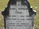 Georg Hermann LUDKE
geb 1 Jul 1905, gest 2 Jul 1905
Eagleby Cemetery, Gold Coast City