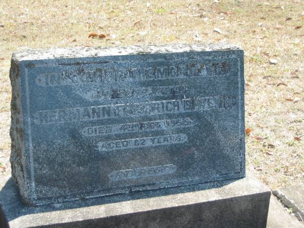 Hermann Friedrich SAVERIN  | 4 Oct 1955, aged 62  | Eagleby Cemetery, Gold Coast City  | 