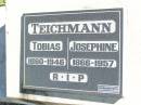 
Tobias TEICHMANN,
1860 - 1946;
Josephine TEICHMANN,
1866 - 1957;
Fernvale General Cemetery, Esk Shire
