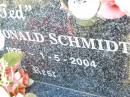 
(Ted) Edward Ronald SCHMIDT, husband father,
16-10-1925 - 1-5-2004;
Fernvale General Cemetery, Esk Shire
