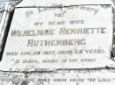 Wilhelmine Henriette RUTHENBERG, wife,
died 26 Aug 1928 aged 62 years;
Christian Friedrich Wilhelm RUTHENBERG,
born 13 April 1862
died 15 June 1937 aged 75 years;
Forest Hill Cemetery, Laidley Shire