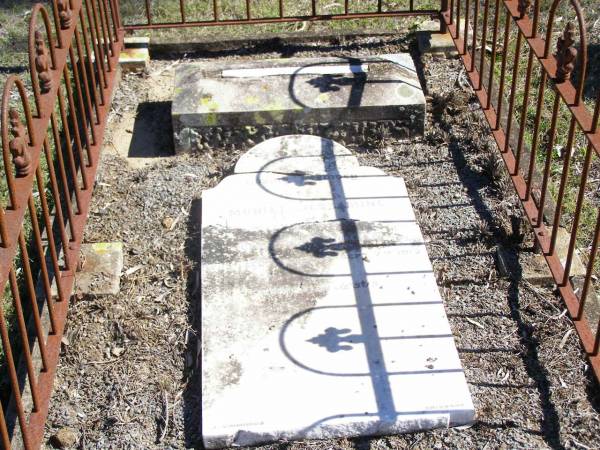 Muriel Jessamine, wife of Capt W.C. LOGAN,  | died 7 Sept 1913;  | Forest Hill Cemetery, Laidley Shire  | 