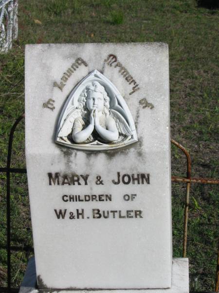 Mary & John, children of W. & H. BUTLER;  | Glamorgan Vale Cemetery, Esk Shire  | 