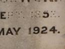 Friedrich KAJEWSKI,
born 26 April 1854,
died 29 April 1931;
Caroline KAJEWSKI,
born 13 Sept 1852,
born 10 May 1924;
Glencoe Bethlehem Lutheran cemetery, Rosalie Shire