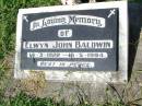 Elwyn John BALDWIN,
14-3-1922 - 16-5-1994;
Gleneagle Catholic cemetery, Beaudesert Shire