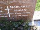 Timothy MORAN,
died 28 May 1963 aged 82 years;
Margaret MORAN,
died 16 March 1980 aged 91 years;
Gleneagle Catholic cemetery, Beaudesert Shire