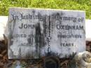 John OXENHAM,
died 30 March 1972 aged 73 years;
Gleneagle Catholic cemetery, Beaudesert Shire