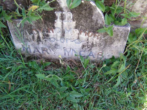 Mary MCCABE,  | died 25 Dec 1904 aged 70 years;  | Gleneagle Catholic cemetery, Beaudesert Shire  | 