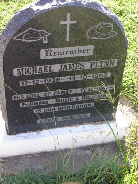 Michael James FLYNN,  | 17-12-1936 - 14-10-1995;  | Gleneagle Catholic cemetery, Beaudesert Shire  | 