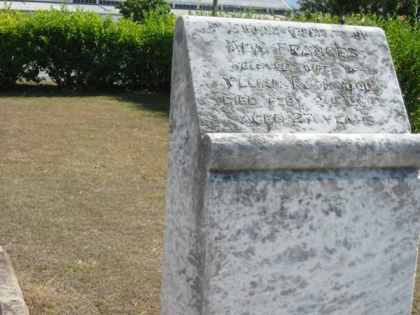 Ada Frances (wife of William) ROOKWOOK  | 2 Feb 1909 aged 27  | God's Acre cemetery, Archerfield, Brisbane  | 